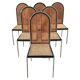 Chaises Bauhaus en hêtre et acier avec assises en cannage