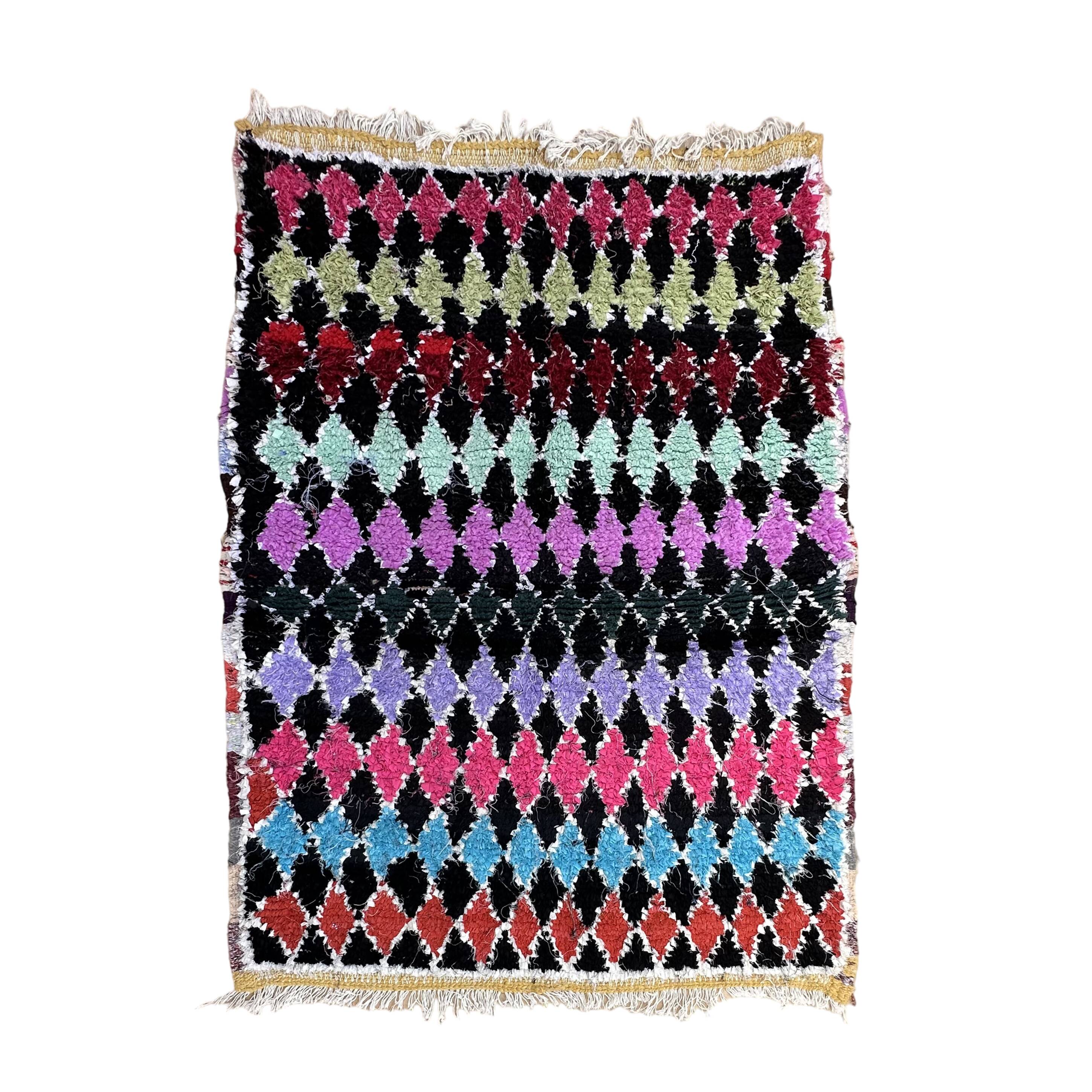 Colorful Boucherouite Berber rug - 120 x 162 cm