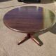 Round extendable wooden table - year 1960 - 110cm to 210cm