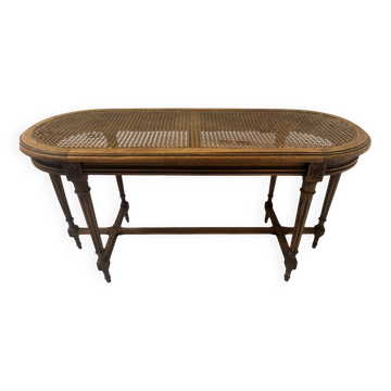 Banc, bout de lit de style Louis XVI en bois de hêtre, XX siècle