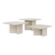 Ensemble de tables basses empilables en travertin