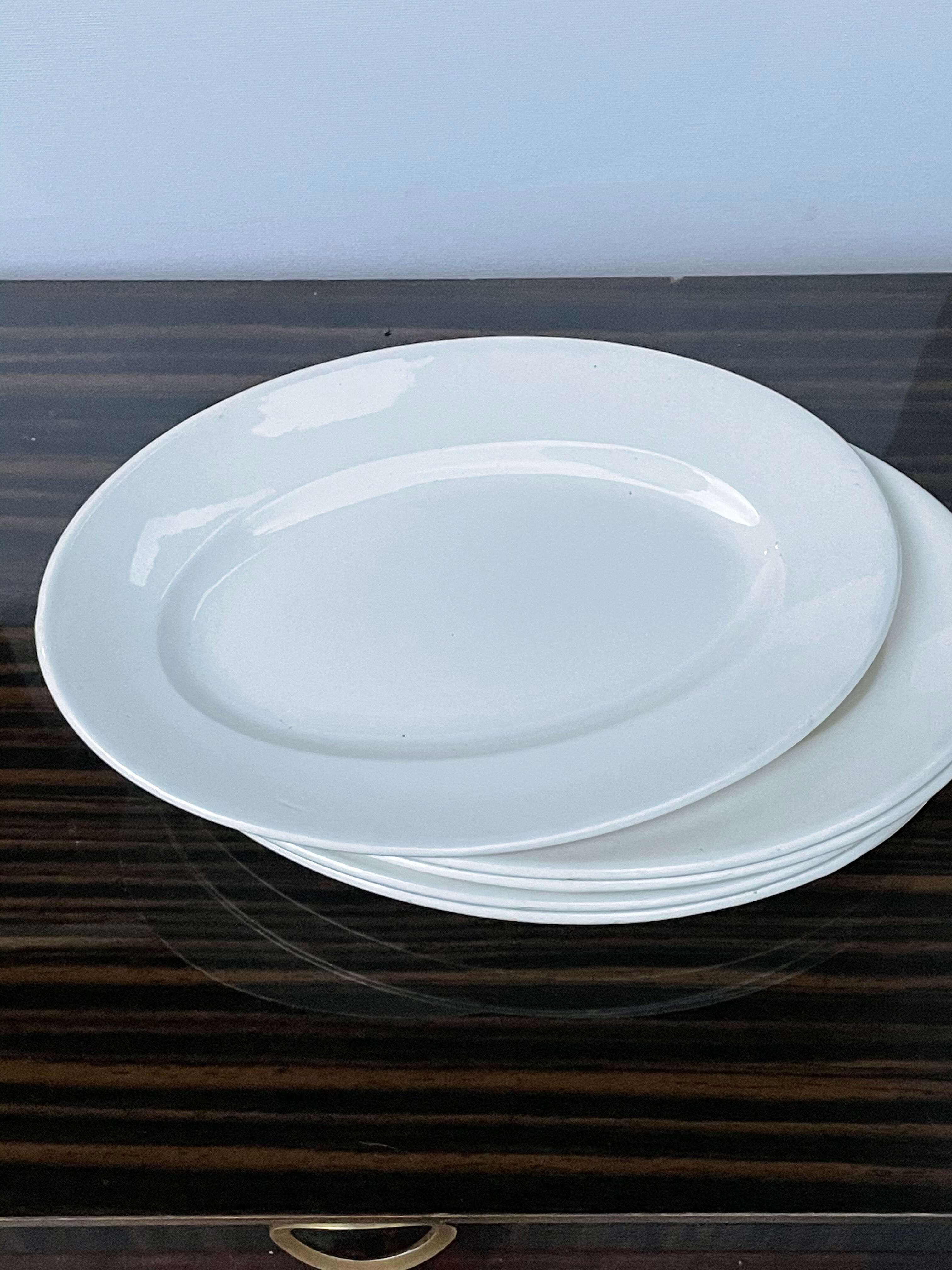 6 white dessert plates sarreguemines diguoin