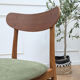 Chaise scandinave teck & tissu vert