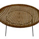 Rattan magazine rack on black metal frame, Artimeta, 1950