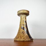 Mid-century Danish studio ceramic candlestick signed Aage Würtz, 1960s.