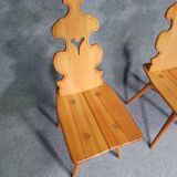 Vintage mid-century brutalist style design Tiroler chair set of 4