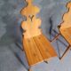 Vintage mid-century brutalist style design Tiroler chair set of 4
