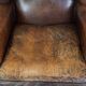 Sheep leather wing chair with patina