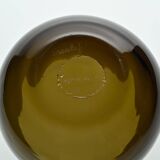 Small amber blown glass container by Claude Morin, Dieulefit circa 1970