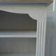 Pearl gray patinated library, 2 shelves, wooden tray.