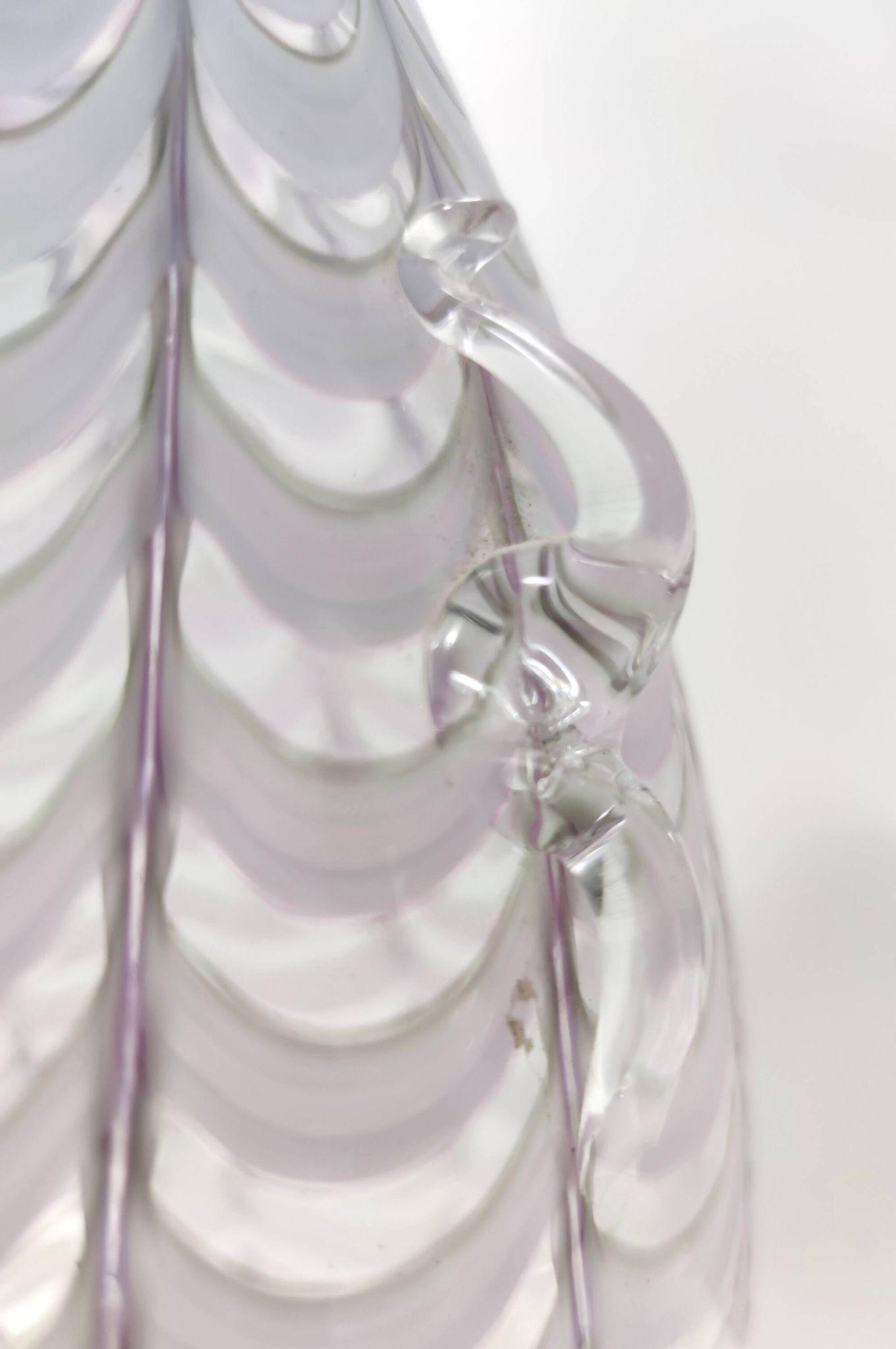 Lilac and Transparent Murano Glass Vase by Alberto Donà, Italy