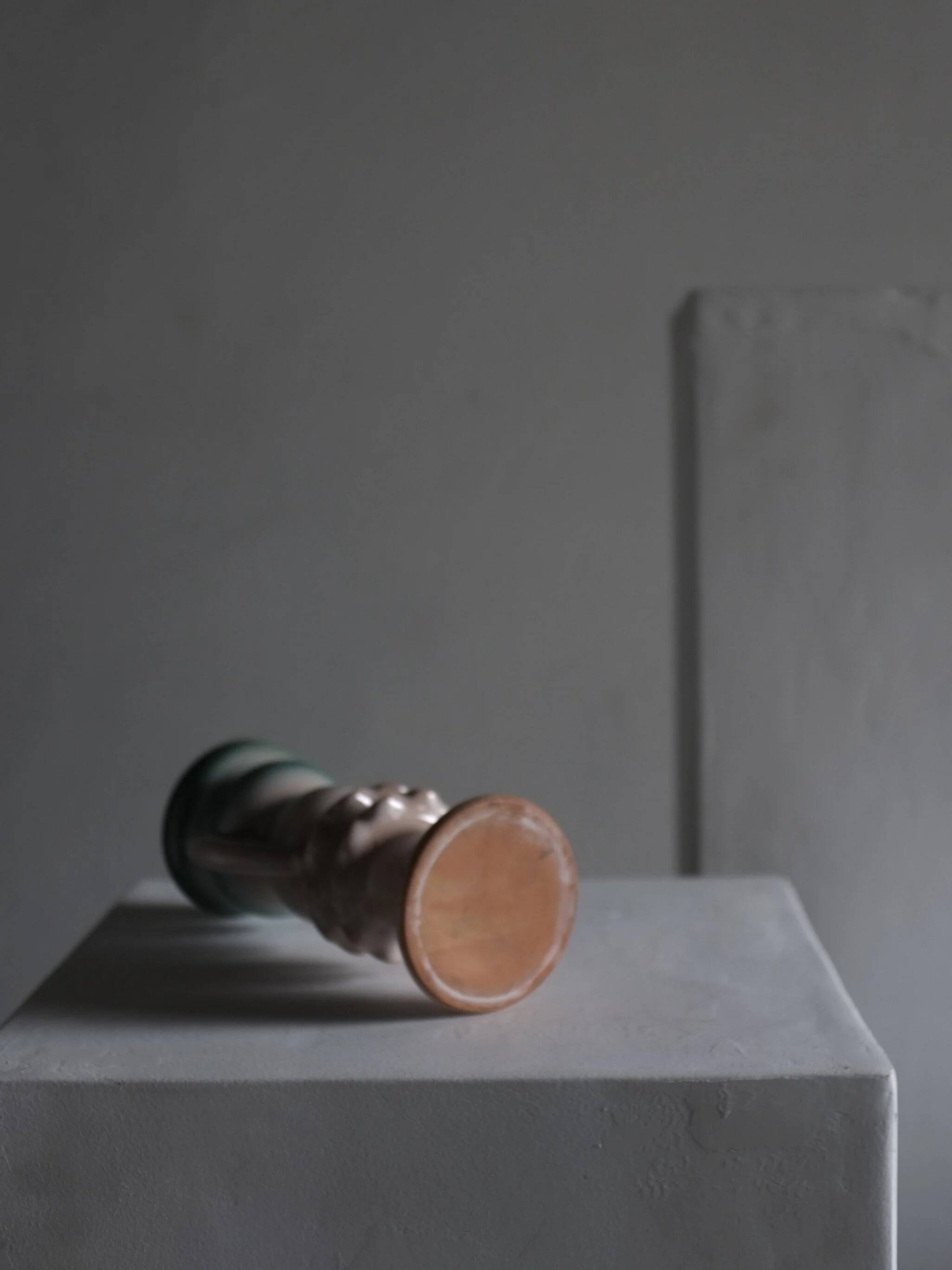 Scalloped ceramic vase candle holder | Latvia | 1970s