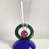 XL Size 1980s Memphis Design Style Glass Vase