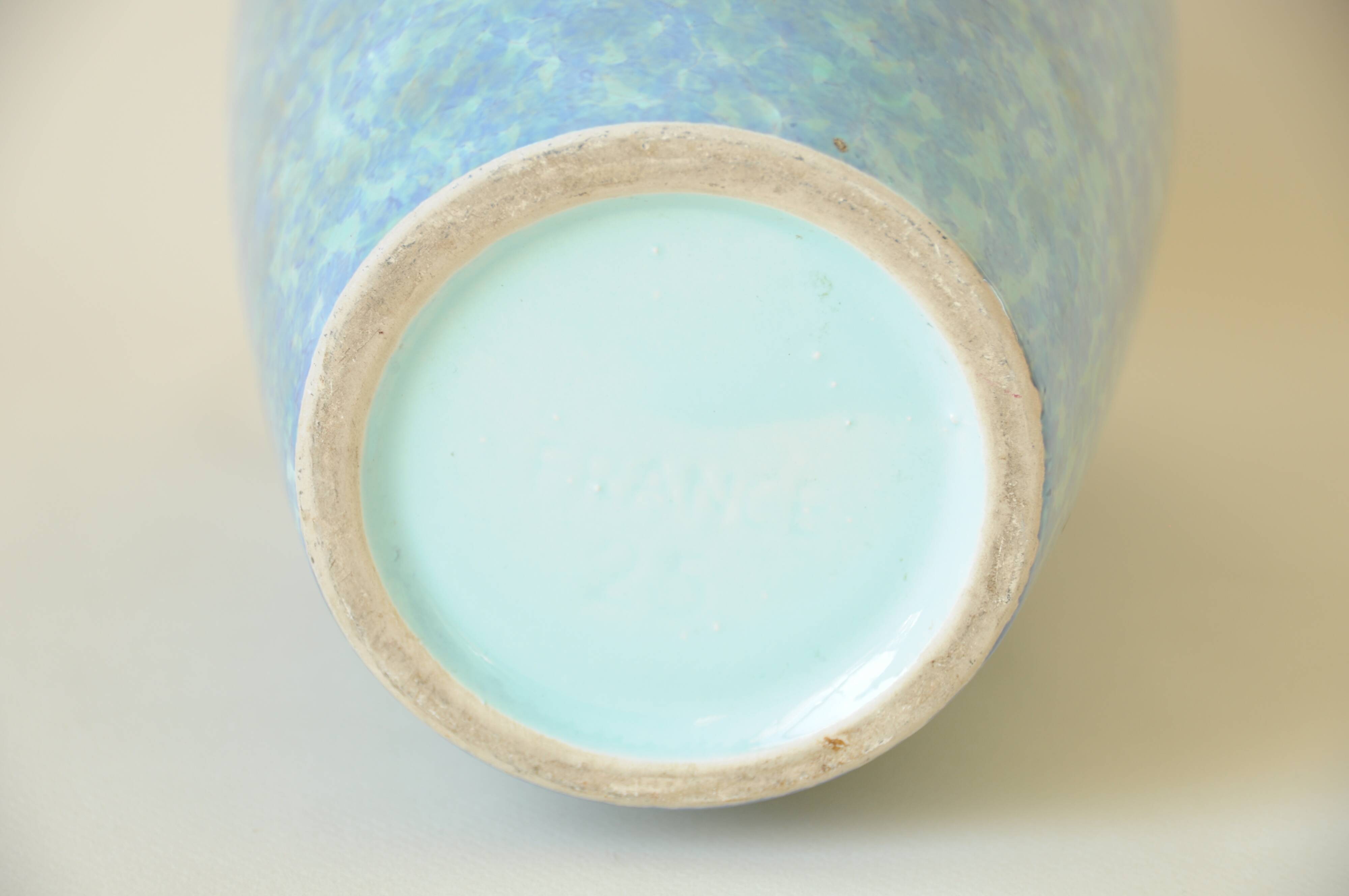 Iridescent Blue Ceramic Vase