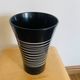 Vintage black Scheurich vase with graphic design – West Germany – 70s/80s