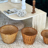 3 rattan planters
