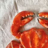 Vintage Red Ceramic Crab Wall Decor