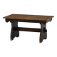 Rustic Scandinavian dining table in stained pine, Sweden, 1900-1940.