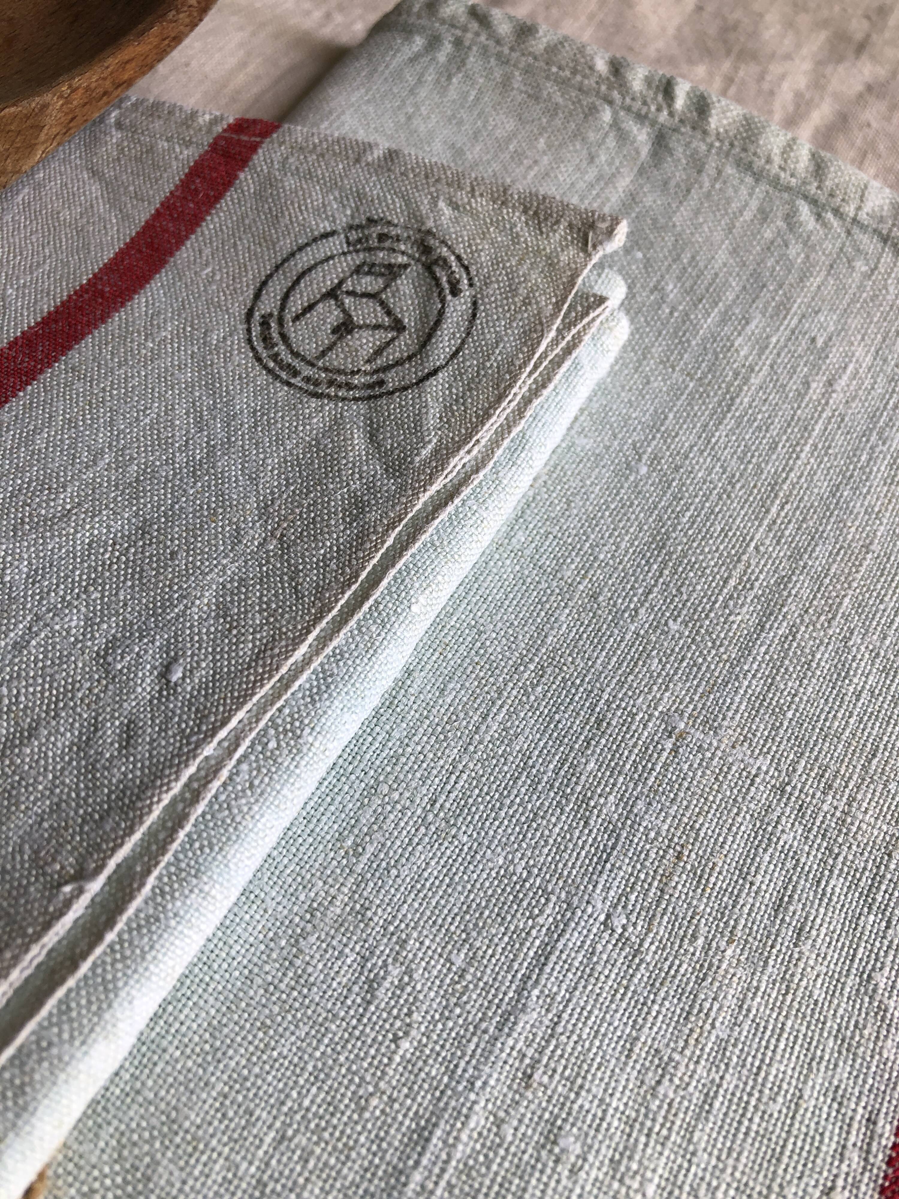 Antique cloth in pure aqua tinted linen