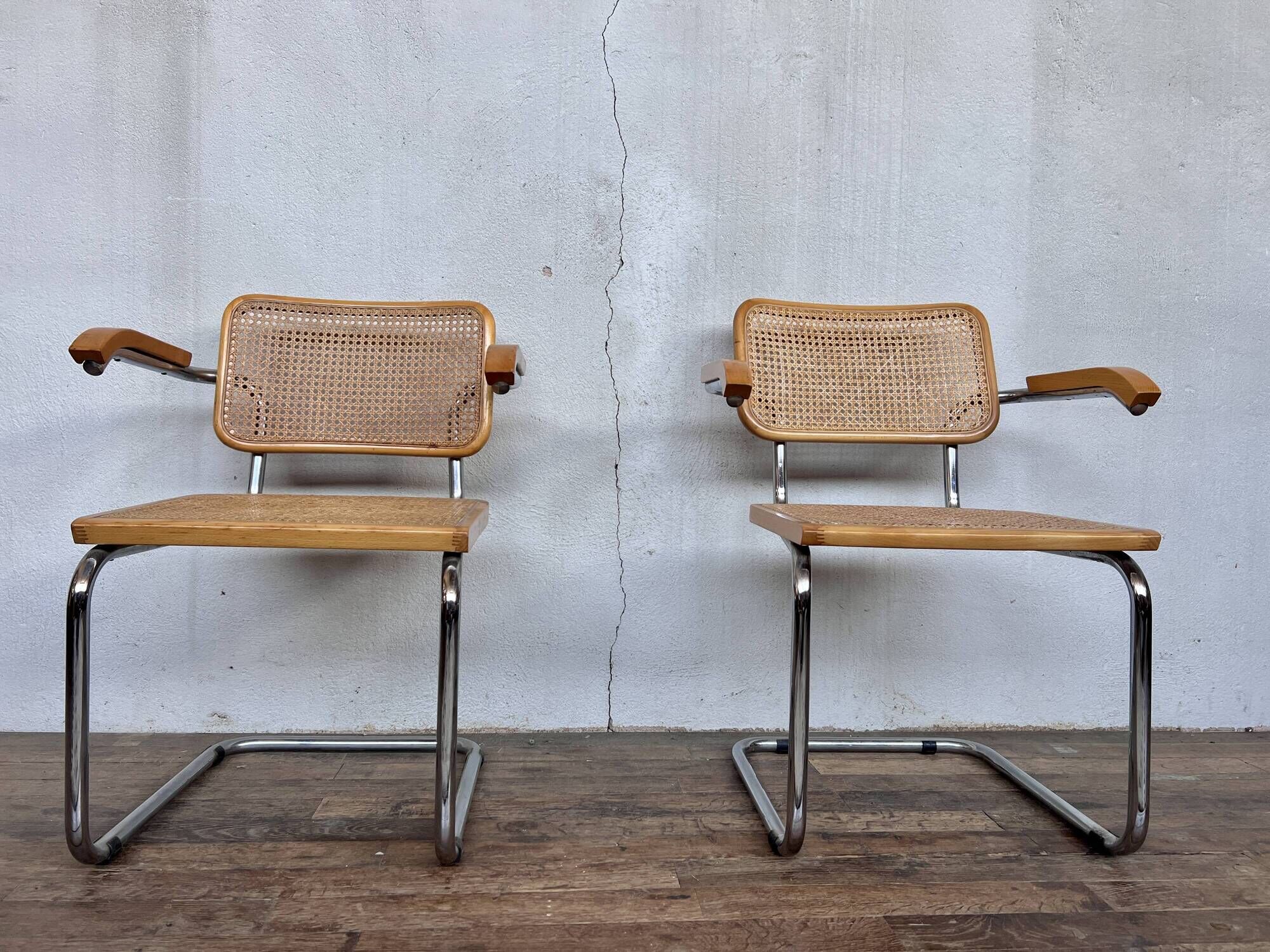 Pair of armchairs Marcel Breuer b32 S64 cessa made in italy vintage