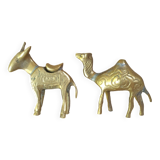 2 figurines chameau metal