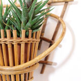 Wall rattan pot cover, 60's-70's