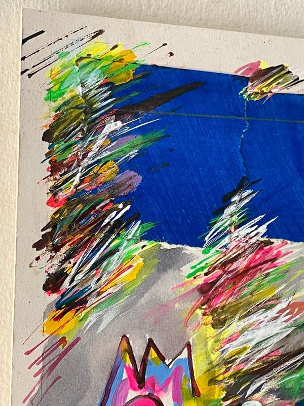 Collage painting "Sea Voyage" - 32x30.5 cm