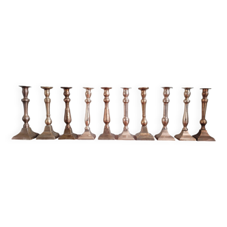 Set of 10 bronze-tinted brass candle holders 01 Pro