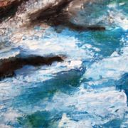 LOUIS DEL BIANCO born 1925 oil painting on canvas signed 73 x 100cm