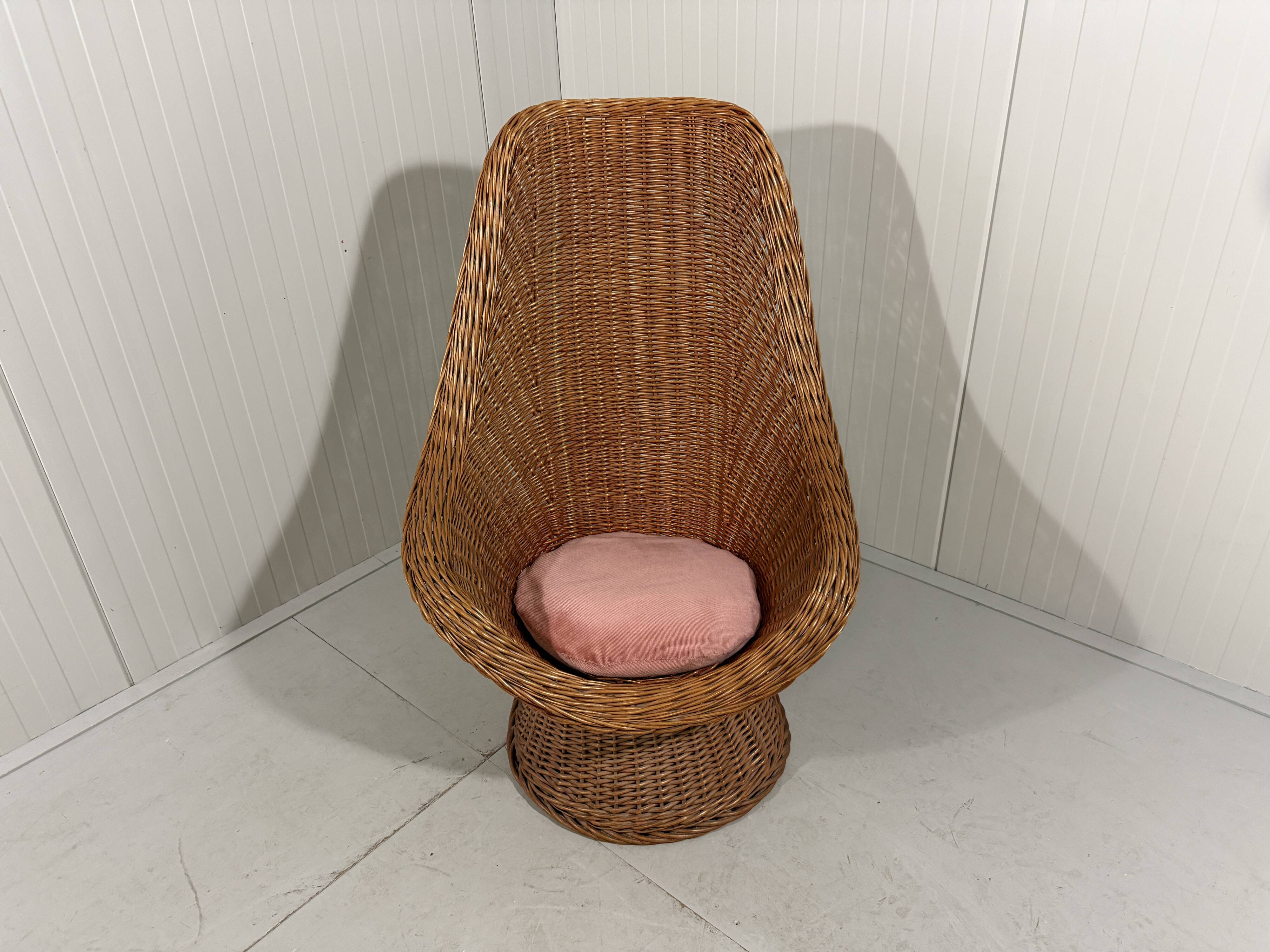 Vintage wicker chair 1970's