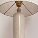 Lampe grès et jute tissée