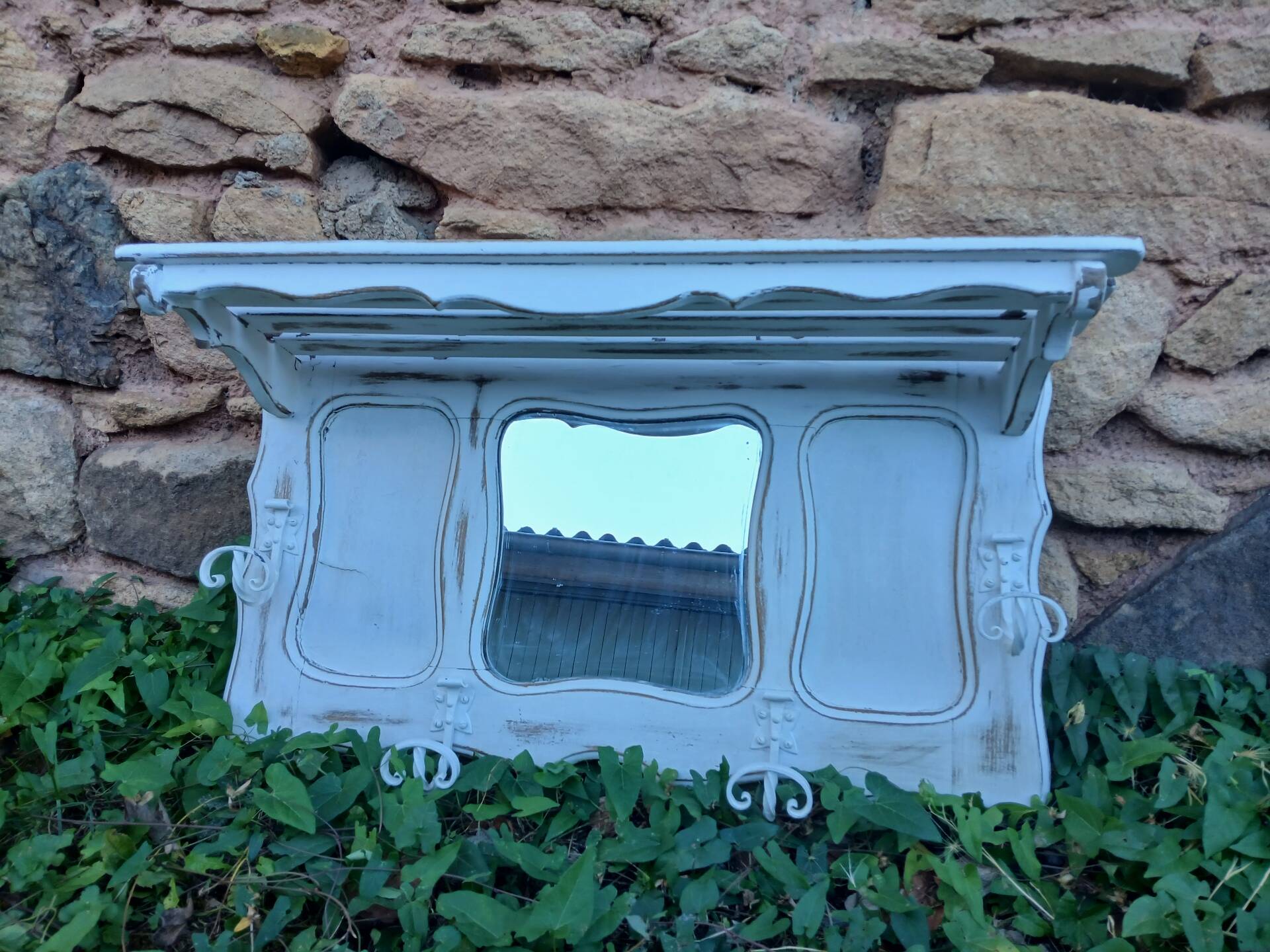 Vintage wooden wall coat rack