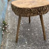 Raw cork oak tripod table