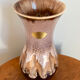 Brown German Fat Lava Style Vase with Drip Glaze, Töpferei Zimmermann