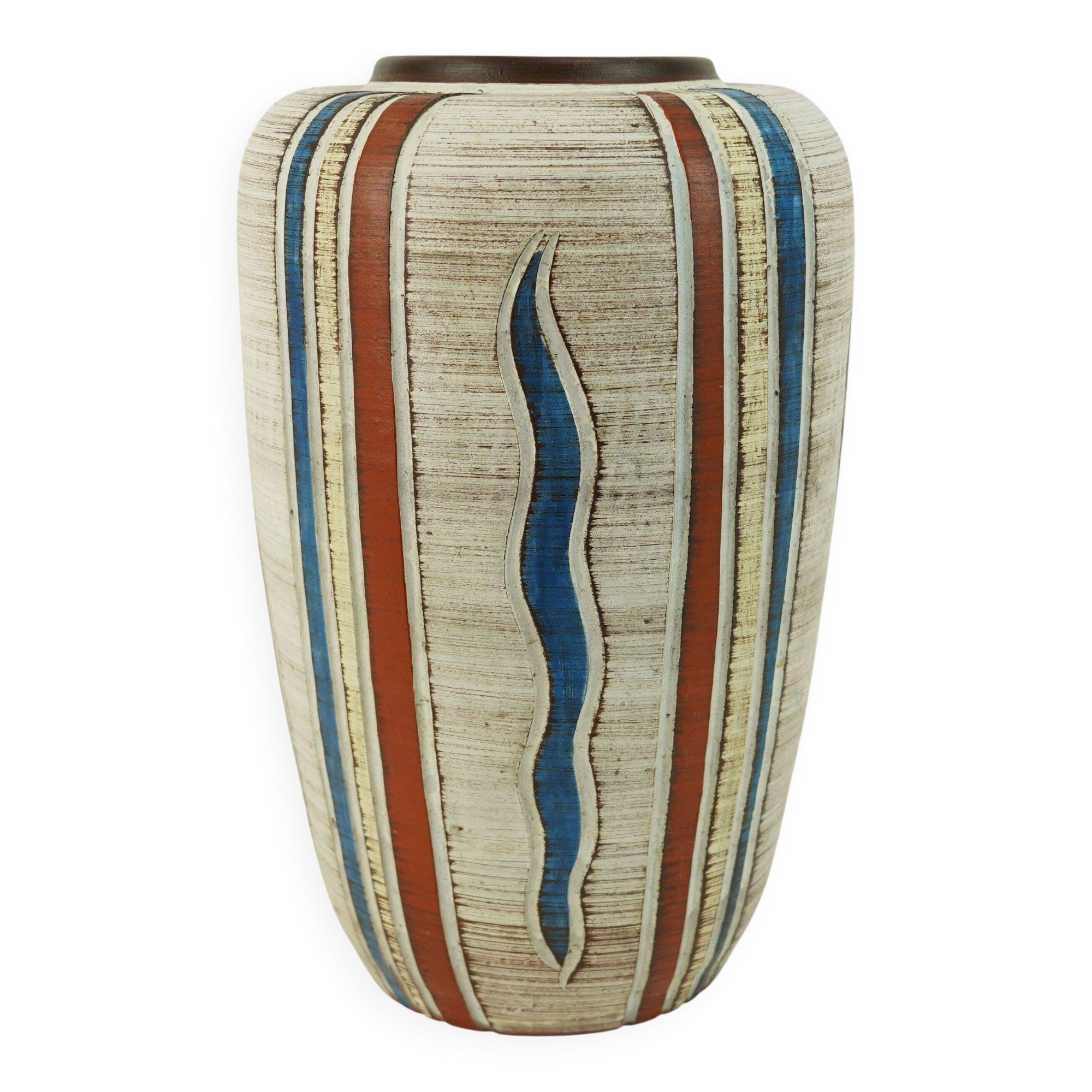 west german mid century VASE sawa keramik 50s sgraffito decor model 300/30
