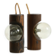 Pair of rare 1960s Temde table and wall lamps made of solid pine