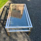 Coffee table, vintage 70s. 2 glass tops.