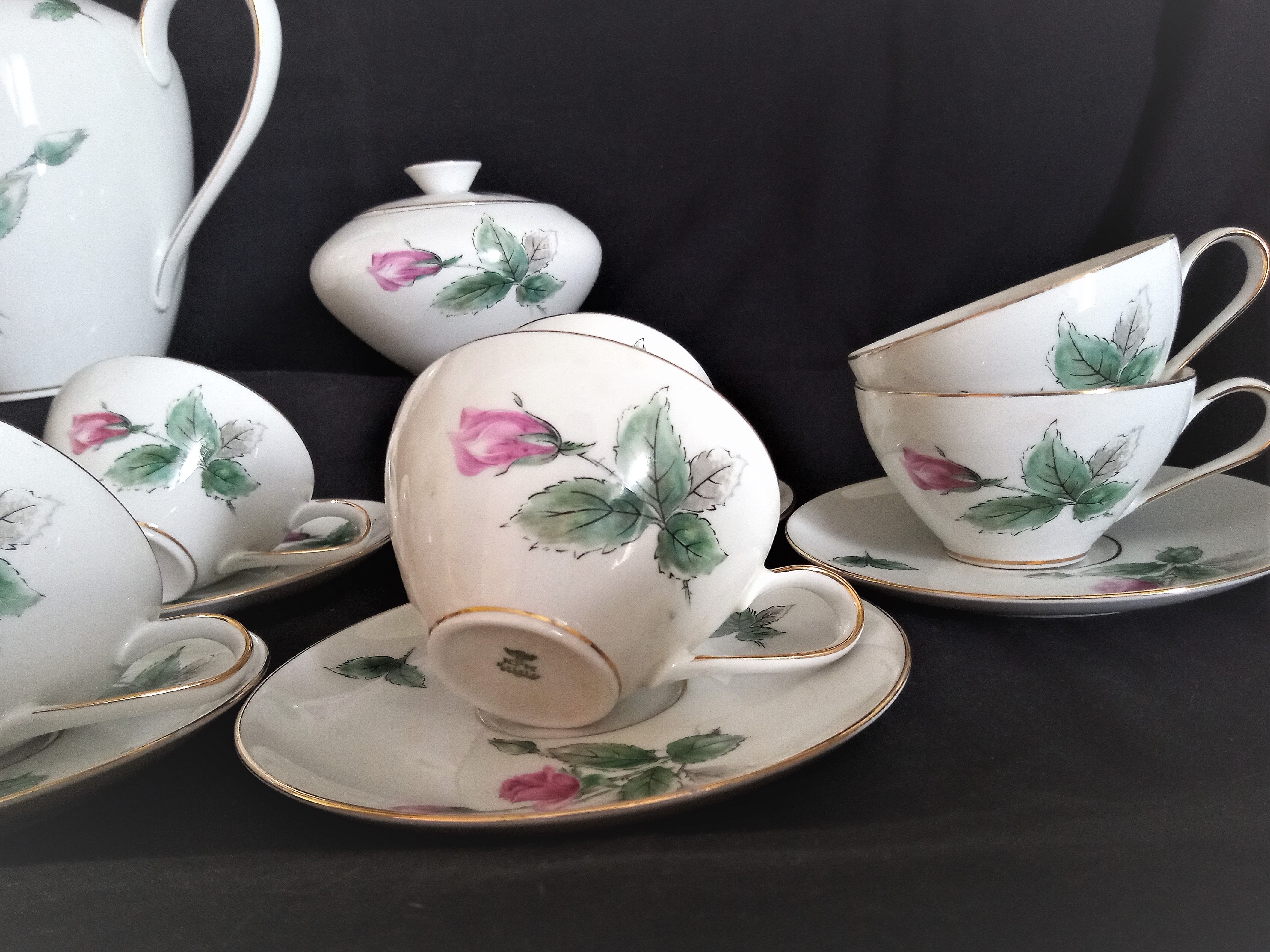 KPM Krister porcelain coffee service for 9 people, Germany