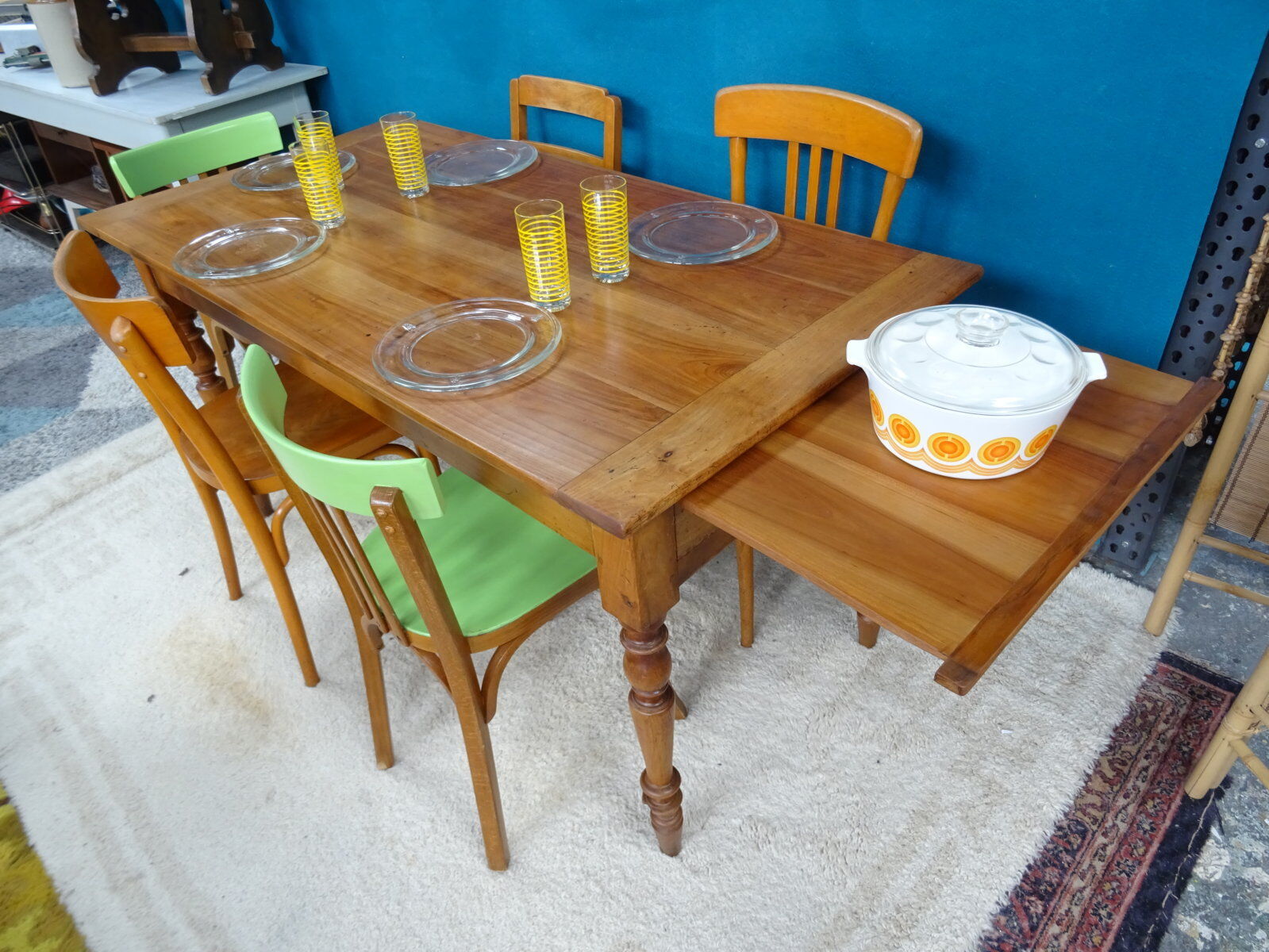 Table de ferme en bois fruitier