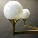 Lustre italien laiton et boules opaline blanche