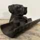 Old bronze pen holder, dog, vintage decoration, flea market XXth