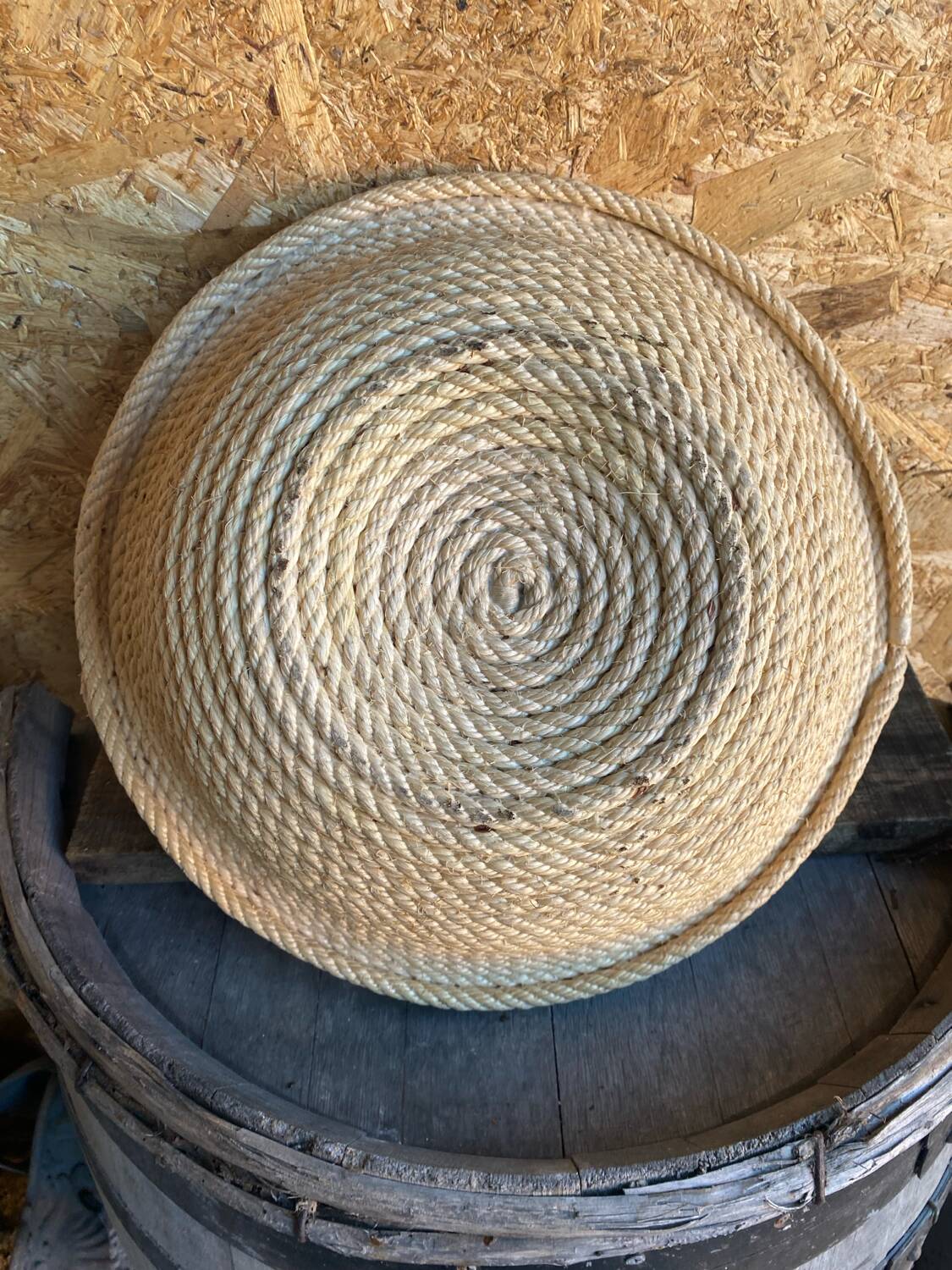 Old Basket with Vintage Rope Handles