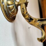 Bronze wall light with opaque glass tulip