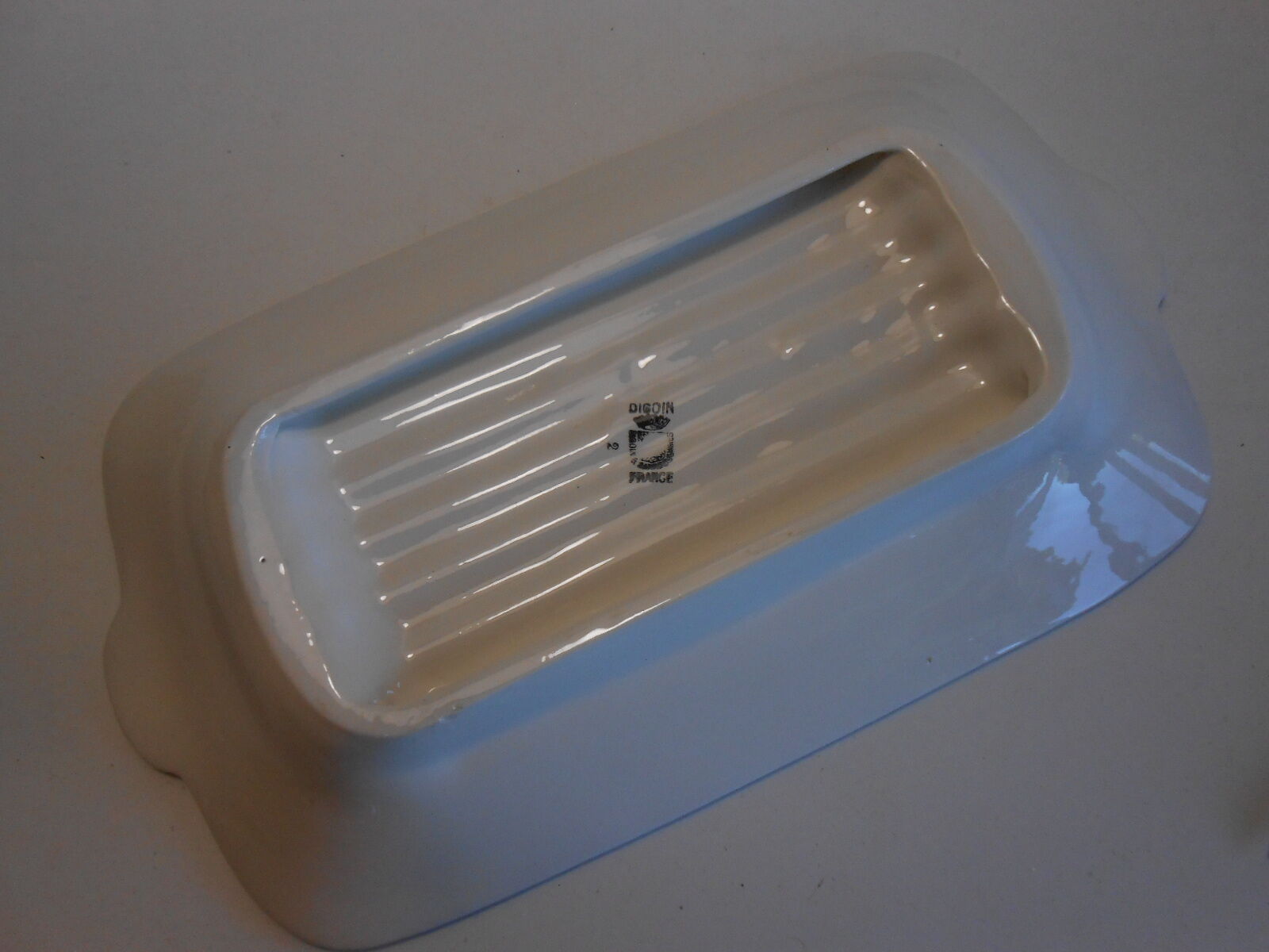 Dish asparagus Digoin Sarreguemines 1950s