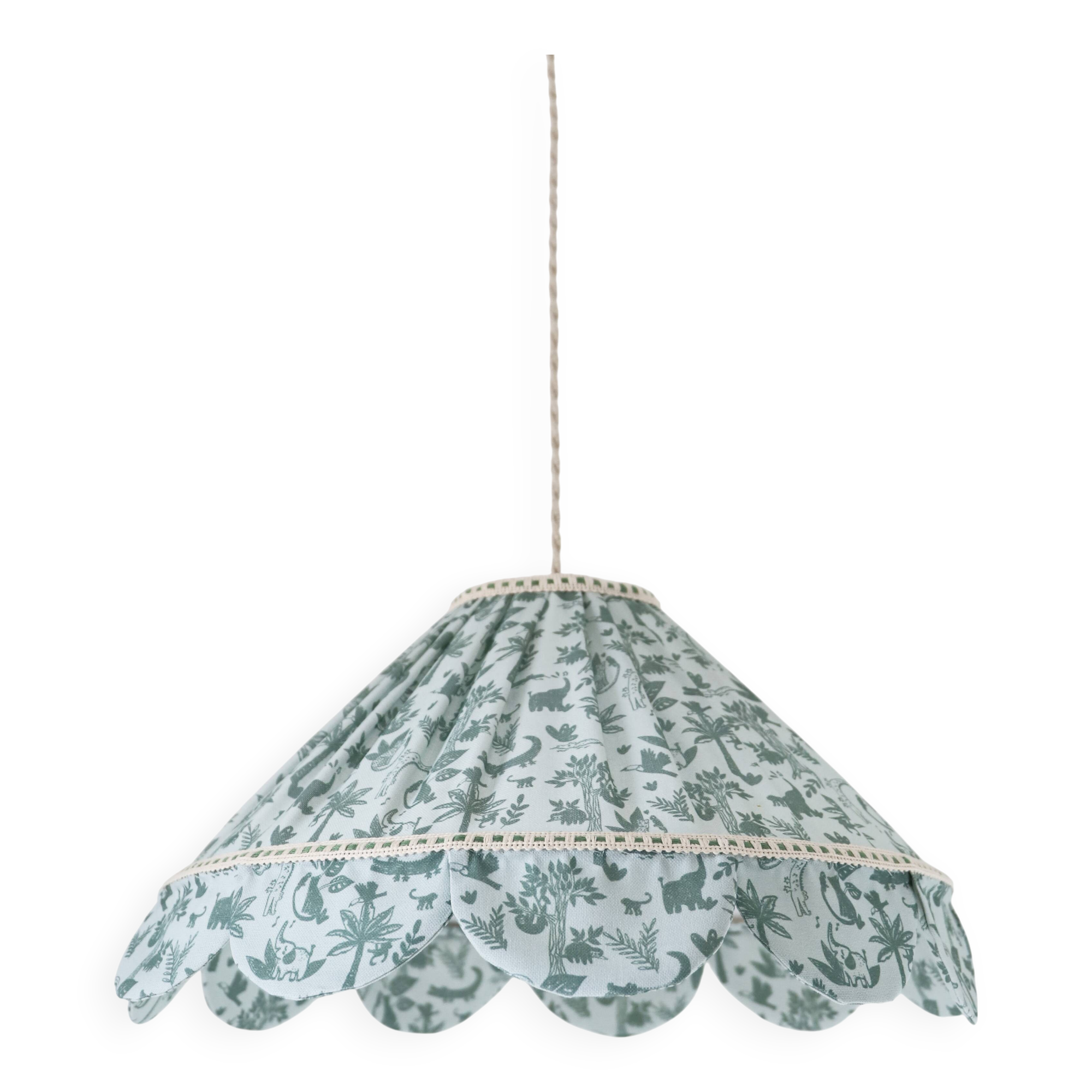 Suspension textile conique avec finition pétales Mika "savanne"