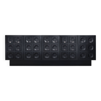 Brutalist sideboard in black ebonized wood