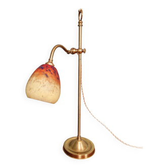 Lampe Art Déco avec une pâte de verre signée Schneider