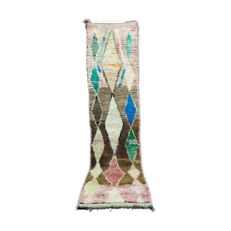 Tapis couloir berbère bohemian en laine fait main