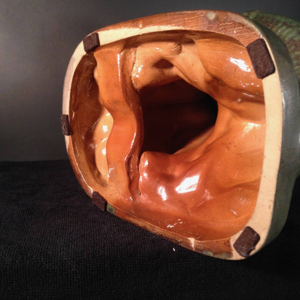 Art Deco fish fruit bowl, Roger Guérin, Bouffioulx stoneware 1925