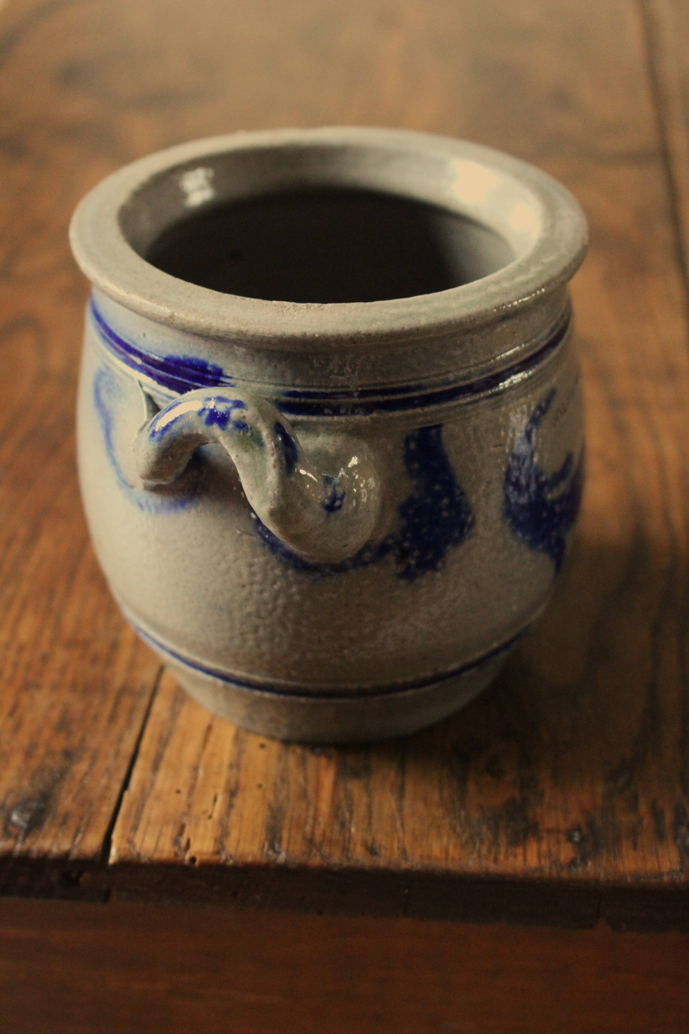 Blue gray Alsace stoneware pot